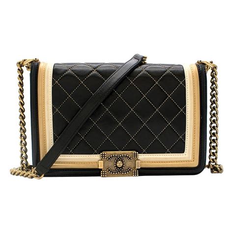 chanel boy bag black and gold outfit|Chanel boyfriend bag.